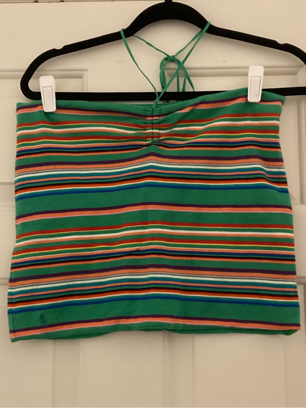Ralph Lauren Green Multicolor Striped Halter Tube Top